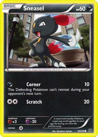 Pokemon Next Destinies Reverse Holo Common Card - Sneasel 69/99