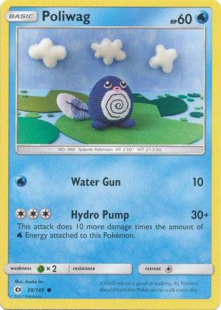 Poliwag 30/149 Common - Pokemon Sun & Moon Base Set Single Card