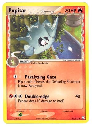 Pokemon EX Delta Species- Pupitar Card