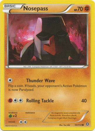 Nosepass 54/114 Common - Pokemon XY Steam Siege Card
