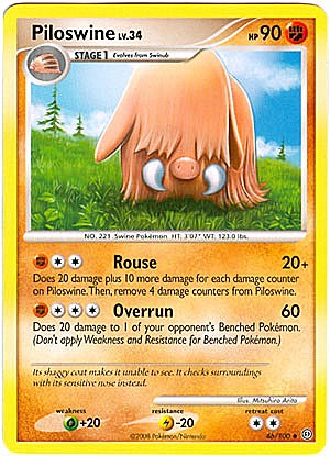 Pokemon Diamond and Pearl Stormfront Card - Piloswine (U)