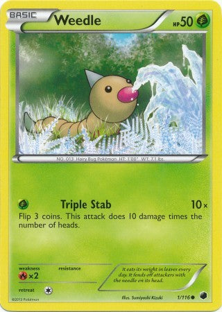 Weedle 1/116 - Pokemon Plasma Freeze Common Card