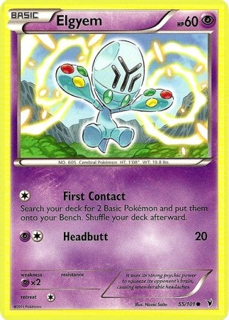 Pokemon Noble Victories Common Card - Elgyem 55/101
