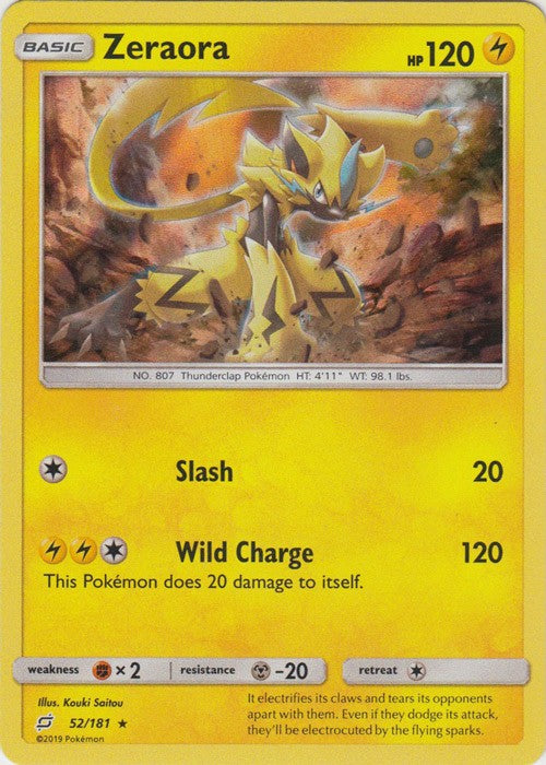 Zeraora - 52/181 Pokemon » SM Team Up Holo Rare