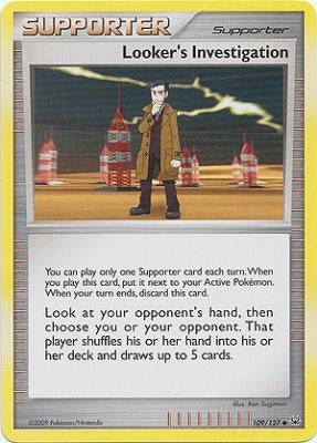 Pokemon Platinum Edition Uncommon Card Looker's Investigation 109/127
