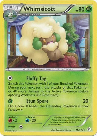 Whimsicott 15/149 - Pokemon Boundaries Crossed Rare Card