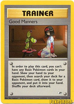 Pokemon Gym Heroes Uncommon Card - Good Manners 111/132