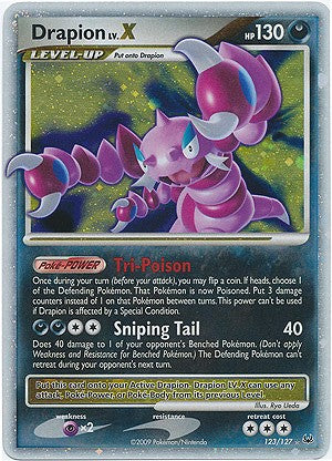 Pokemon Platinum Edition Ultra Rare Card - Drapion LV.X 123/127