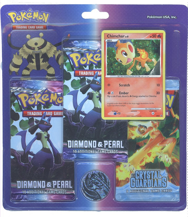 Pokemon EX Chimchar Promo Card with 3 Packs
