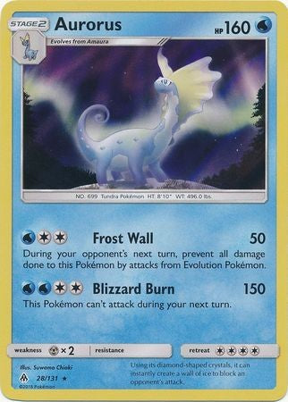 Aurorus 28/131 Holo Rare - Pokemon Sun & Moon Forbidden Light Card