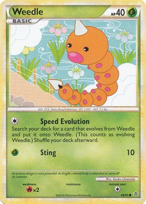 Pokemon Card HS Unleashed Single Card Common Weedle 69/95
