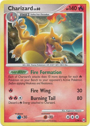 Pokemon Platinum Arceus Single Card Holofoil Rare Charizard 1/99