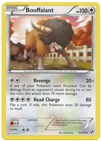 Pokemon Black & White Bouffalant 91/114 Rare Single Card
