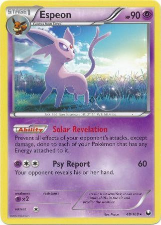 Pokemon Dark Explorers Rare Card - Espeon 48/108