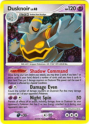 Pokemon Diamond and Pearl Stormfront Card - Dusknoir (H)