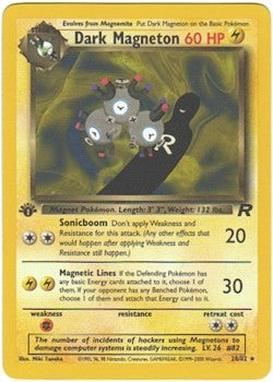 Pokemon Team Rocket Rare Card - Dark Magneton 28/82