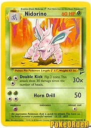 Pokemon Base Set 2 Uncommon Card - Nidorino 54/130