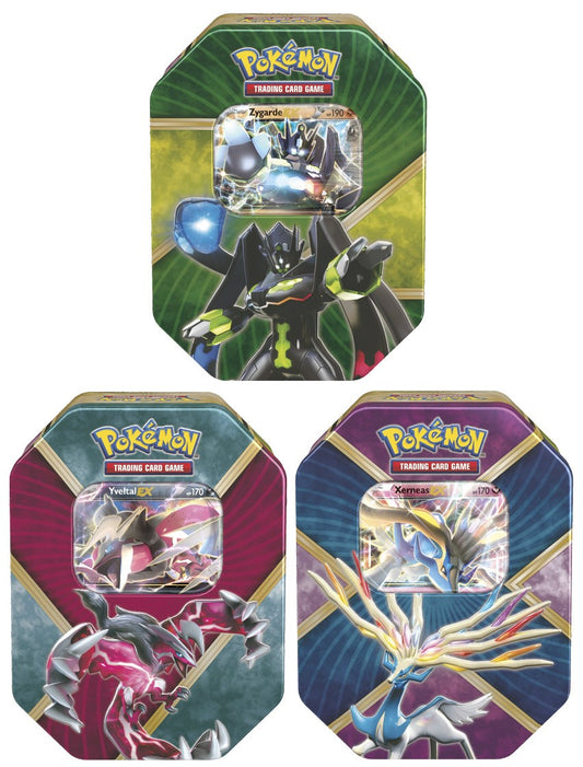 Shiny Kalos Tin Set of 3 - Shiny Xerneas EX, Shiny Yveltal EX, and Zygarde EX