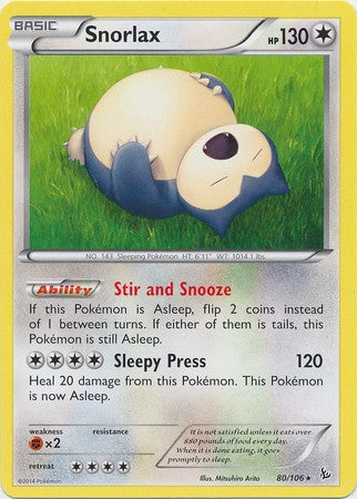 Snorlax 80/106 - Pokemon XY Flashfire Rare Card