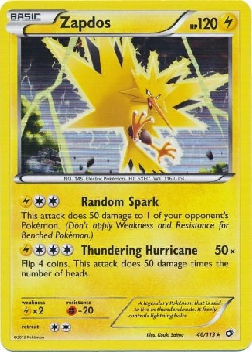 Zapdos 46/113 - Pokemon Legendary Treasures Holo Rare Card