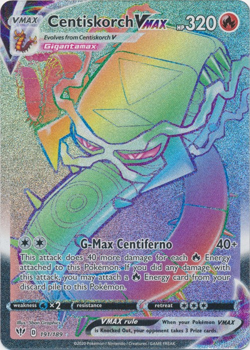 Centiskorch VMAX (Hyper Rare) - 191/189 Pokemon » SWSH Darkness Ablaze Ultra Rare