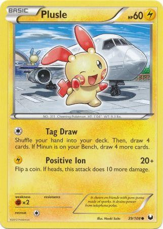 Pokemon Dark Explorers Common Card - Plusle 39/108