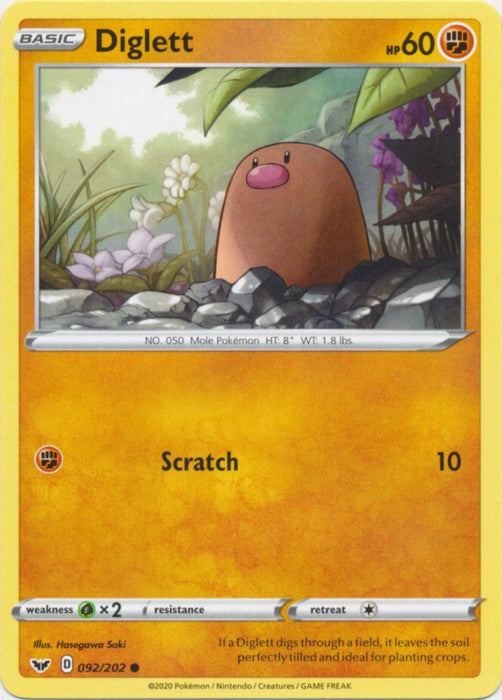 Diglett - 092/202 Pokemon » Sword and Shield Common