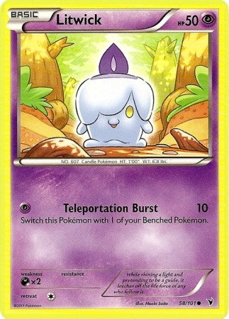 Pokemon Noble Victories Common Card - Litwick 58/101