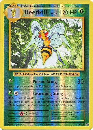 Beedrill 7/108 Rare - Reverse Pokemon XY Evolutions Single Card