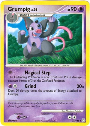 Pokemon Legends Awakened Uncommon Card - Grumpig 56/146