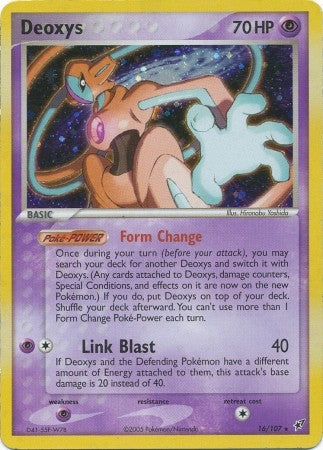 Pokemon EX Deoxys Holo Rare Card - Deoxys 16/107