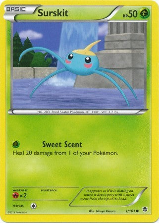 Surskit 1/101 - Pokemon Plasma Blast Common Card