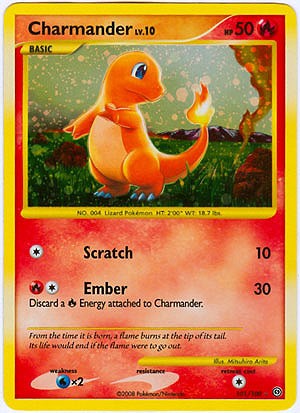 Pokemon Diamond and Pearl Stormfront Card - Charmander (H)