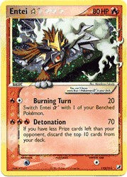 Pokemon EX Unseen Forces Ultra Rare Card - Entei 113/115