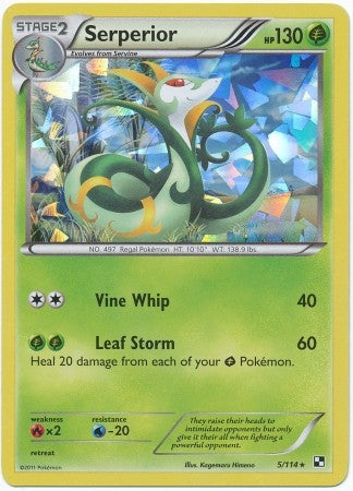 Pokemon Black & White Serperior 5/114 Holo Rare Single Card