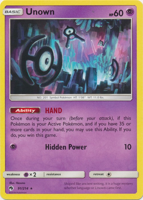 Unown - 91/214 Pokemon » SM Lost Thunder Rare