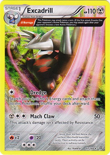 Excadrill 97/160 - Holo Rare Pokemon XY Primal Clash Card