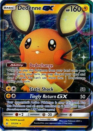 Dedenne GX - 57/214 - Sun & Moon: Unbroken Bonds Ultra Rare