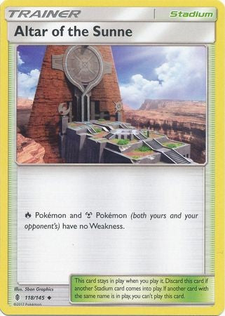 Altar of the Sunne 118/145 Uncommon - Pokemon Sun & Moon Guardians Rising Card