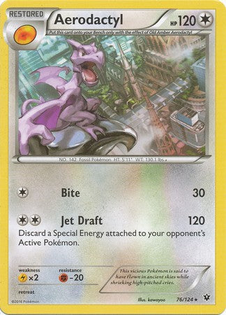 Aerodactyl 76/124 Rare - Pokemon XY Fates Collide Card