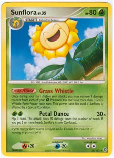 Pokemon Secret Wonders Rare Card - Sunflora 38/132