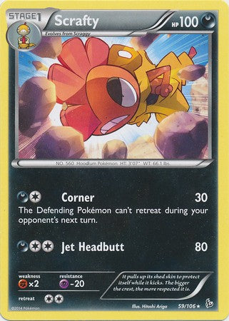 Scrafty 59/106 - Pokemon XY Flashfire Rare Card