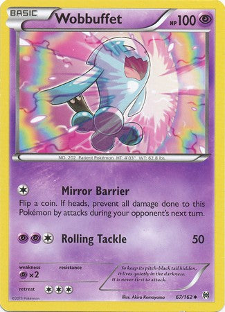 Wobbuffet 67/162 Uncommon - Pokemon XY Break Through Card