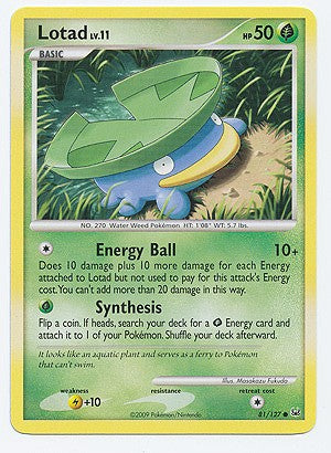 Pokemon Platinum Edition Common Card - Lotad 81/127