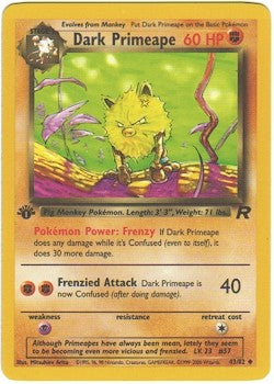 Pokemon Team Rocket Uncommon Card - Dark Primape 43/82