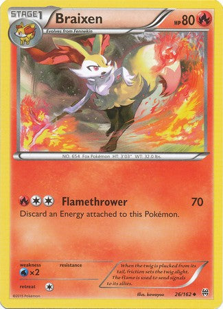 Braixen 26/162 Uncommon - Pokemon XY Break Through Card