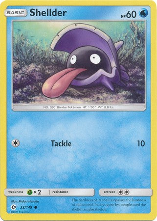 Shellder 33/149 Common - Pokemon Sun & Moon Base Set Single Card