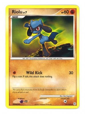 Pokemon Diamond & Pearl Uncommon Card - Riolu 61/130