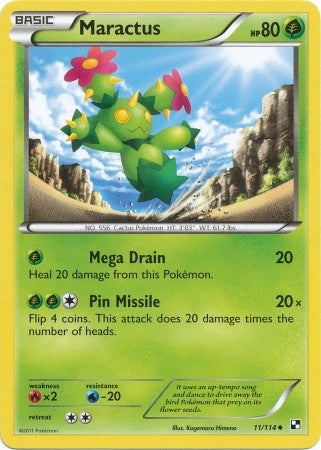 Pokemon Black & White Maractus 11/114 Uncommon Card