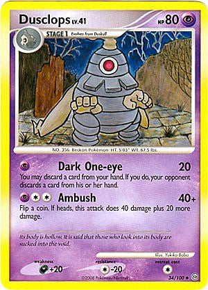 Pokemon Diamond and Pearl Stormfront Card - Dskclops (U)
